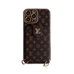 Advanced leather iPhone Case With Card Wallet And Strap