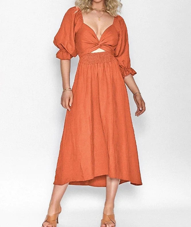 e???Early Mother's Day Sale - 48% OFFe???French Ruffled Lantern Sleeves Multi-wear Dress