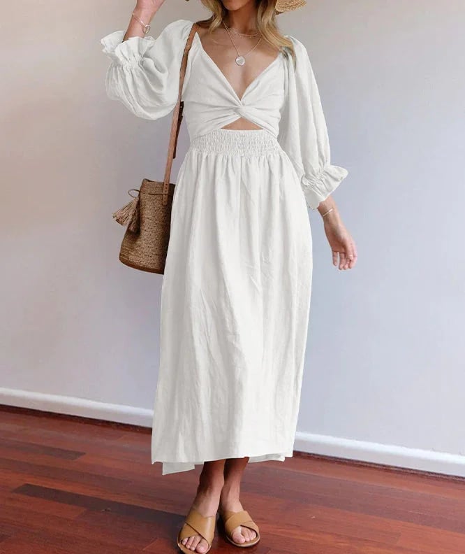 e???Early Mother's Day Sale - 48% OFFe???French Ruffled Lantern Sleeves Multi-wear Dress