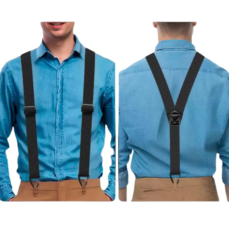 ⏰ Men's X-Back Suspenders ✨ Heavy-Duty Hook Clips