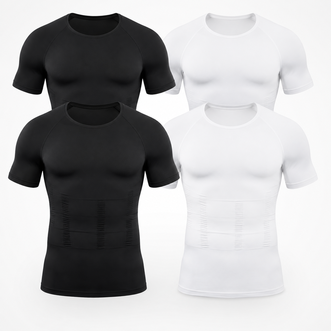 Men’s Compression Shaping Shirt – Short Sleeve Slim Fit Top