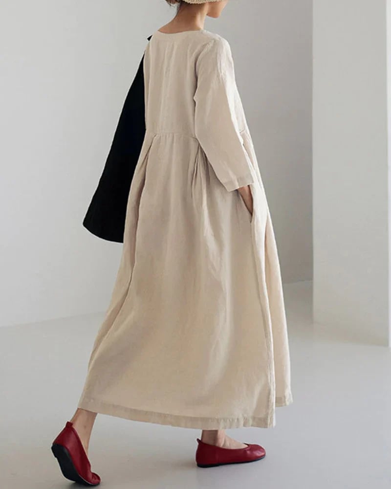 Dress Loose Casual Oversized Long Sleeve Midi Dress