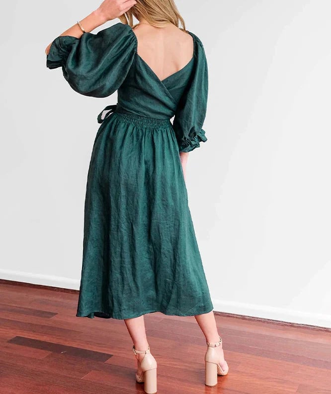 e???Early Mother's Day Sale - 48% OFFe???French Ruffled Lantern Sleeves Multi-wear Dress