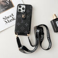 Luxury Black & White Crossbody Card Bag iPhone Case