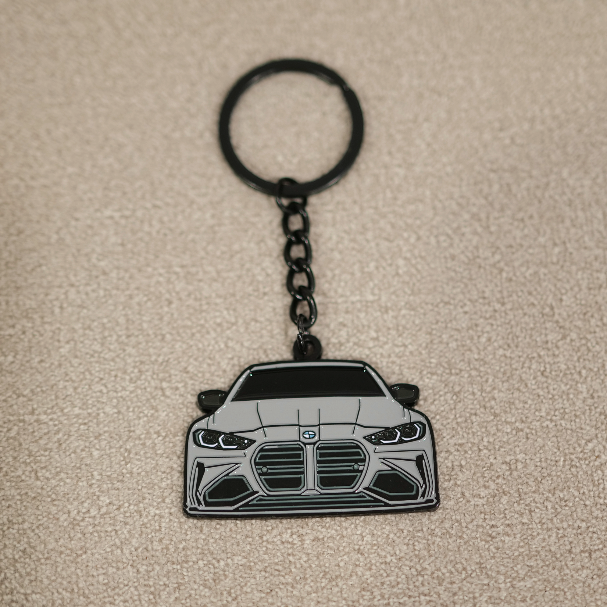 Multi-Color Car-Shaped Metal Keychain