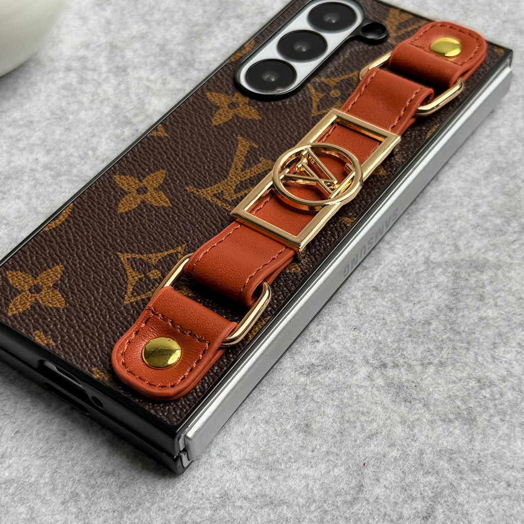 Luxury Brand Strap Holder Case For Samsung Z Fold 7-4