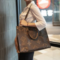 Luxe Monogram Leather Tote BagHandbag